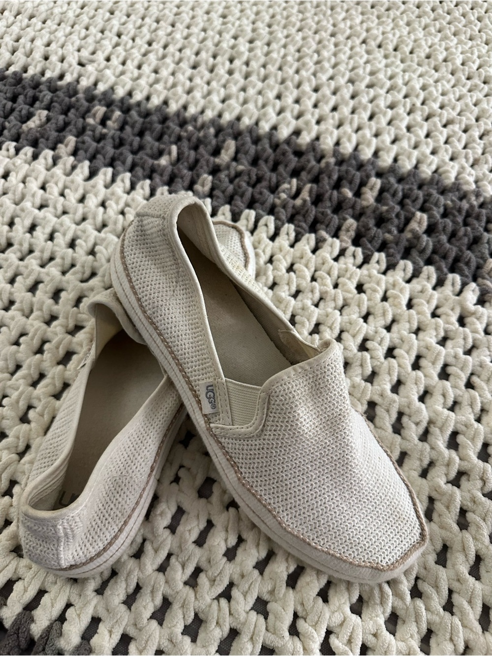 UGG Women's Slip-On Knit Espadrilles in Cream
